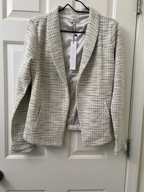 NWT Koko + Mason Cream Textured Tweed Blazer